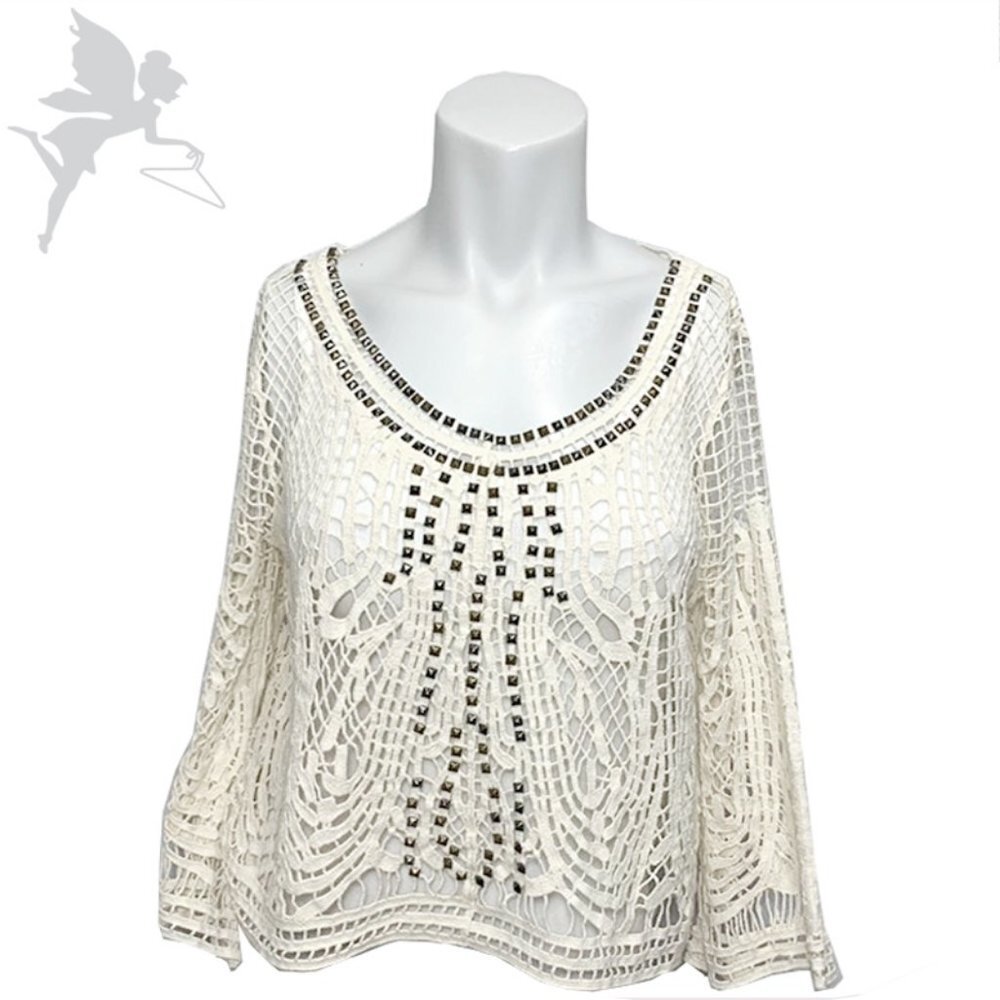 ECOTE Studded Coastal Crochet Top
